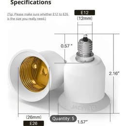 E12 to E26 Light Bulb Adapter